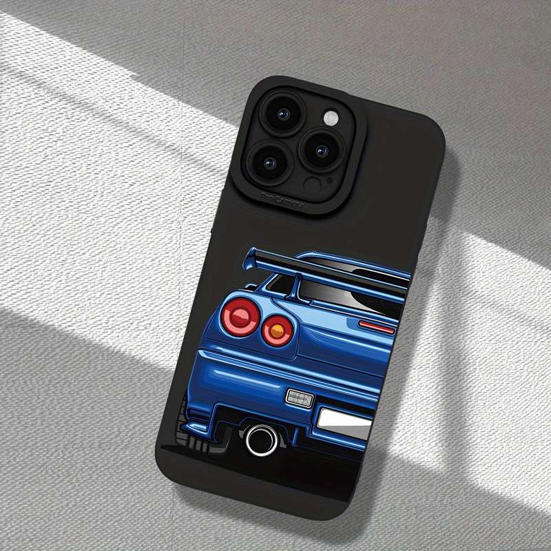 1Pc Black For iPhone 7 Plus 8 Plus Blue Sports Car Design Phone Case