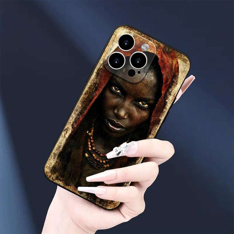 1Pc Black For iPhone 13 African Woman Phone Case