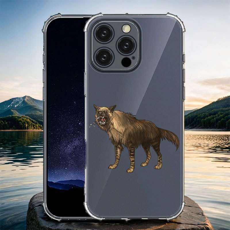 1Pc Transparent For iPhone X XS African Wild Dog Phone Case