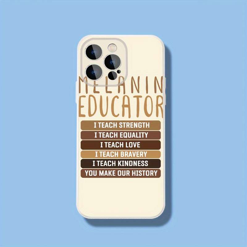 1Pc Black For iPhone 16 Pro Max Empowering Educator Phone Case