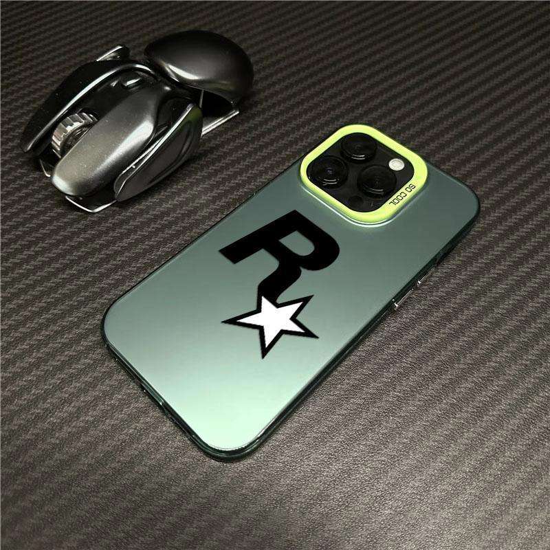 1Pc Blue For iPhone 16 Plus R Star Pattern Phone Case