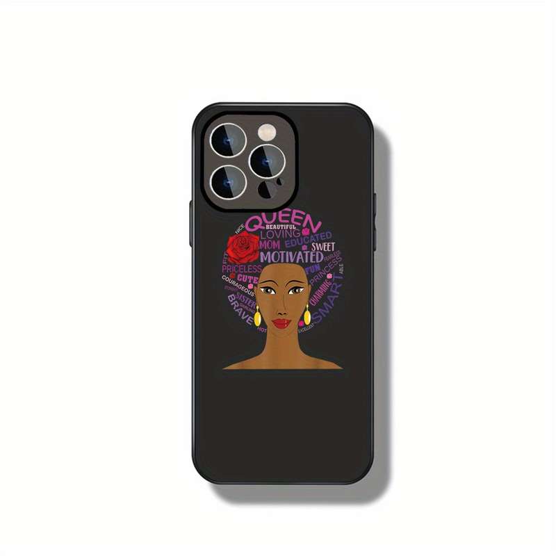 1Pc Black For iPhone 15 Plus Queen Strength And Beauty Phone Case