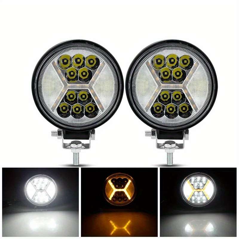 2pcs Lampe De Travail LED Ronde 4 Pouces Faisceau Pour Tout-terrain 4x4 SUV Tracteur