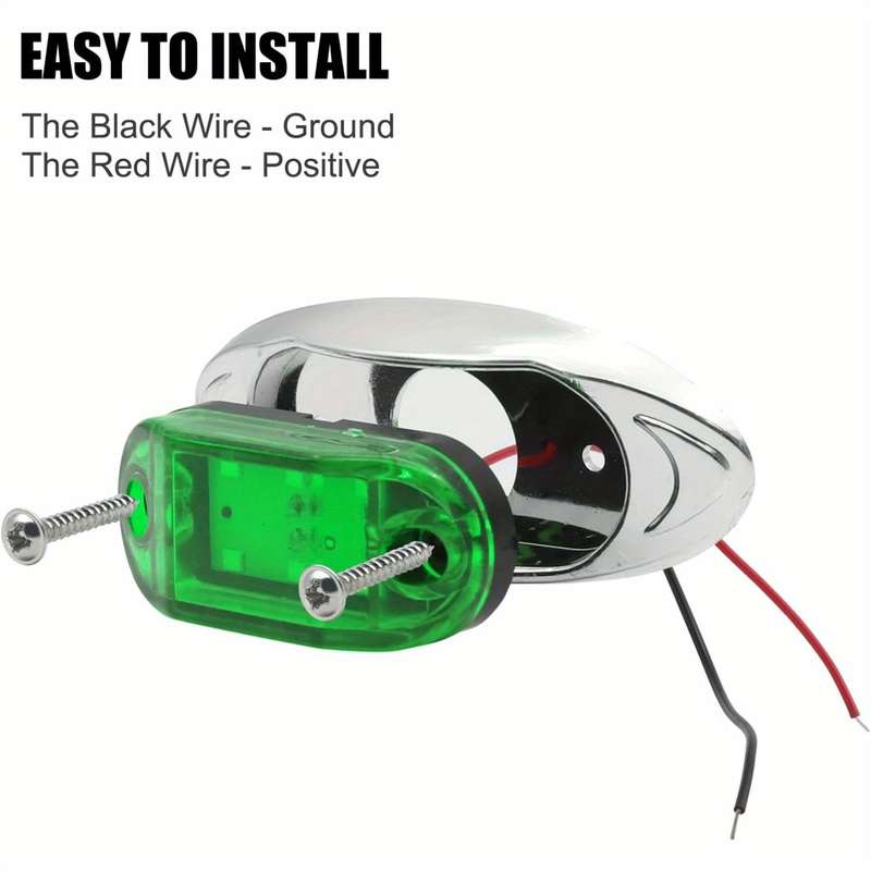4pcs 12-24V Green Trailer Marker Lights LED Side Marker Lights Trailer Running Lights