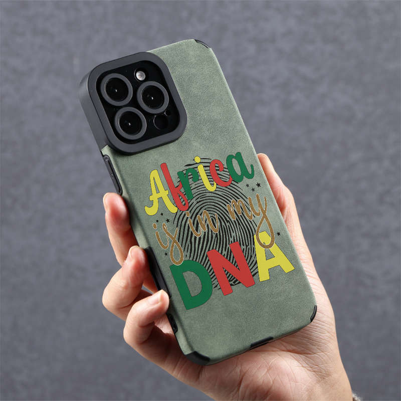 1Pc Green For iPhone 16 Trendy Faux Leather Phone Case