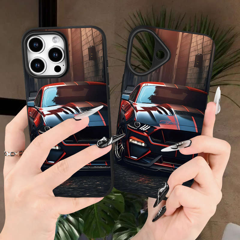 1Pc Black For iPhone 7 Plus 8 Plus Sports Car Pattern Phone Case