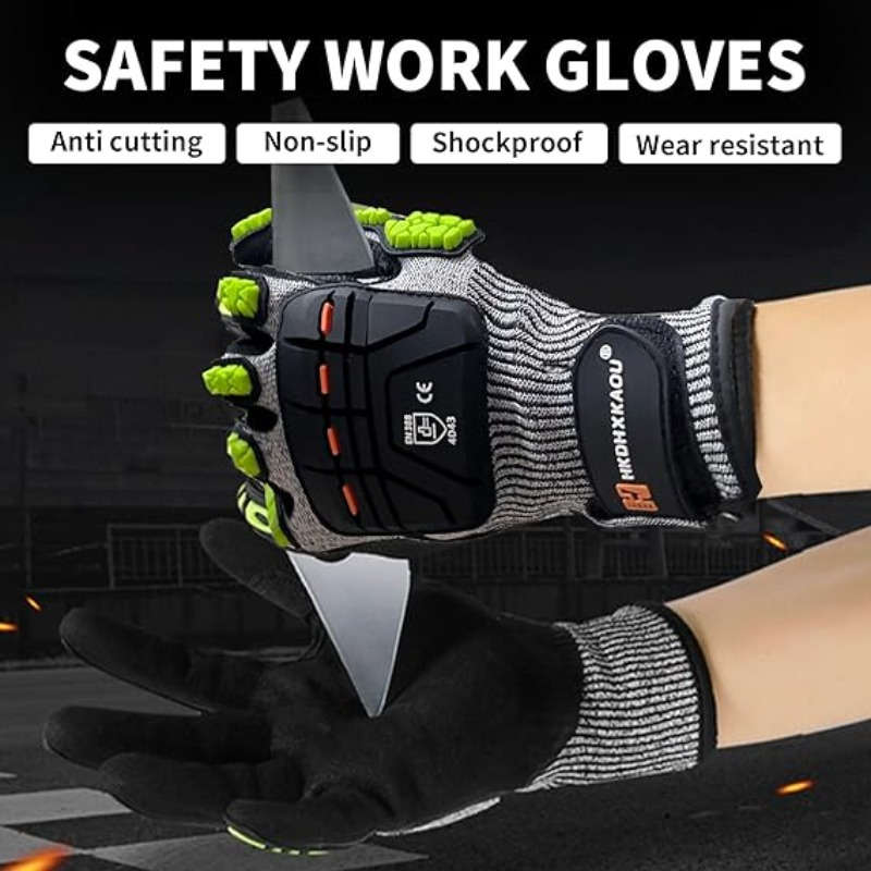 Work Gloves Color Green Size L