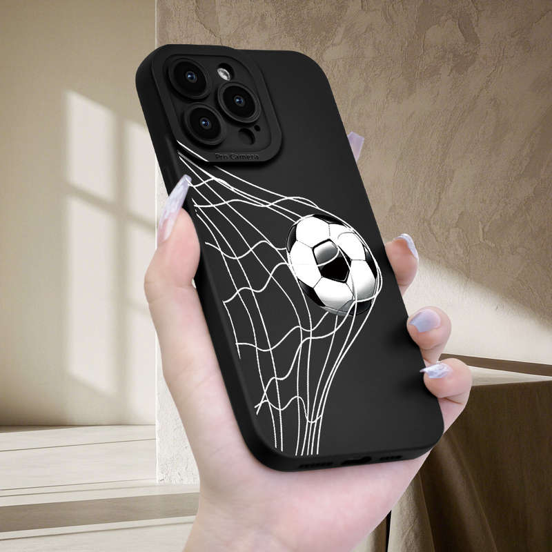 1Pc Black For iPhone 7 Plus 8 Plus Football Motion Print Phone Case