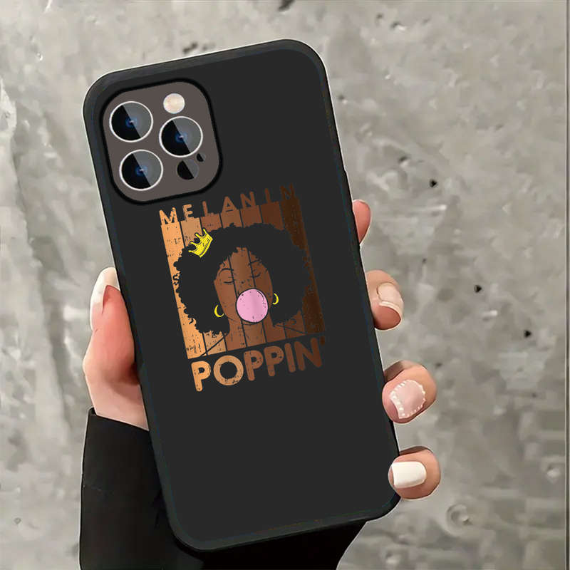 1Pc Black For iPhone 16 Plus Melanin Queen Style African Phone Case