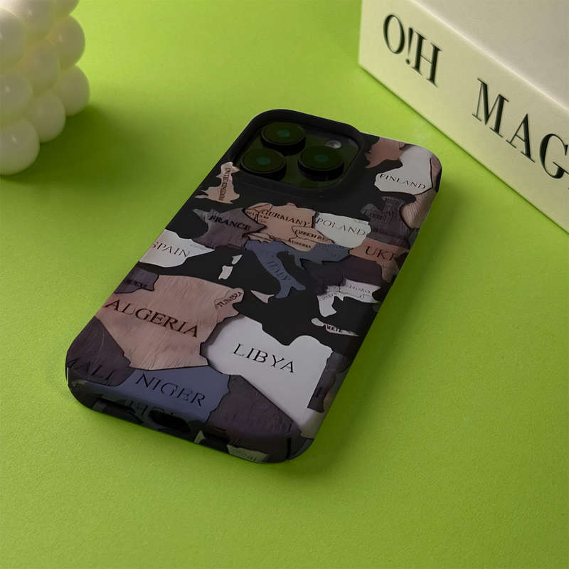 1Pc Mixed Color For iPhone 16E World Map Phone Case