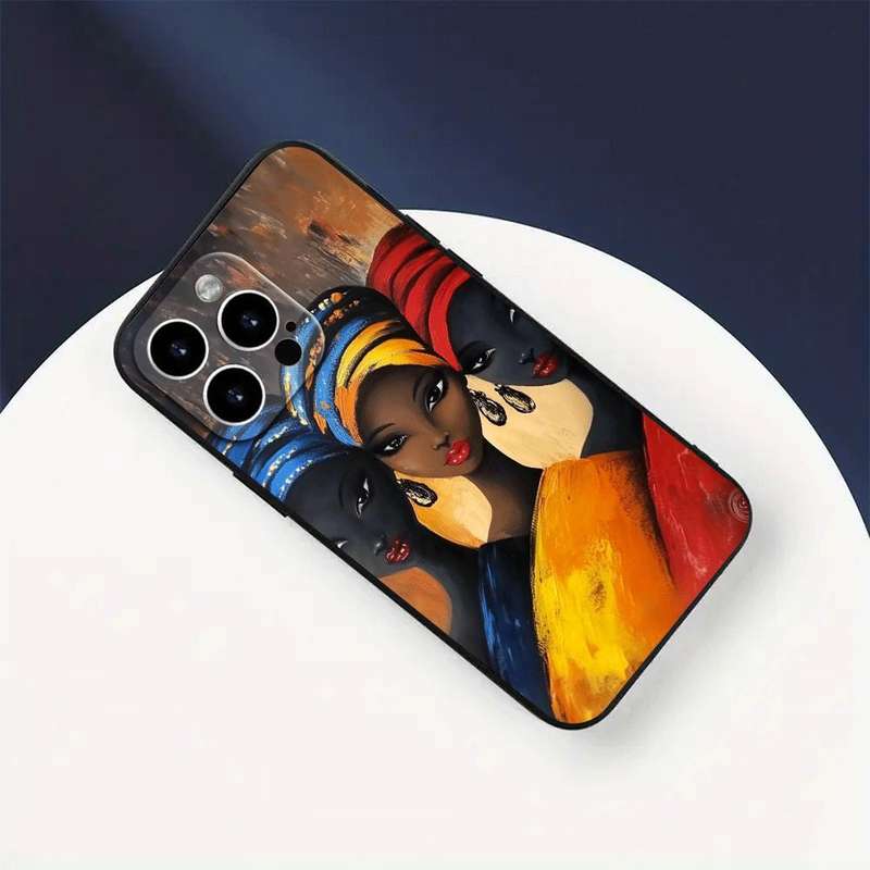 1Pc Black For iPhone 13 African Designed Phone Case