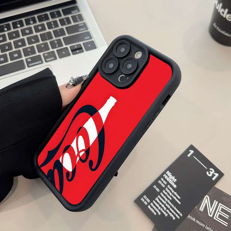 1Pc Black For iPhone 13 Mini Red Cola Soda Drink Phone Case