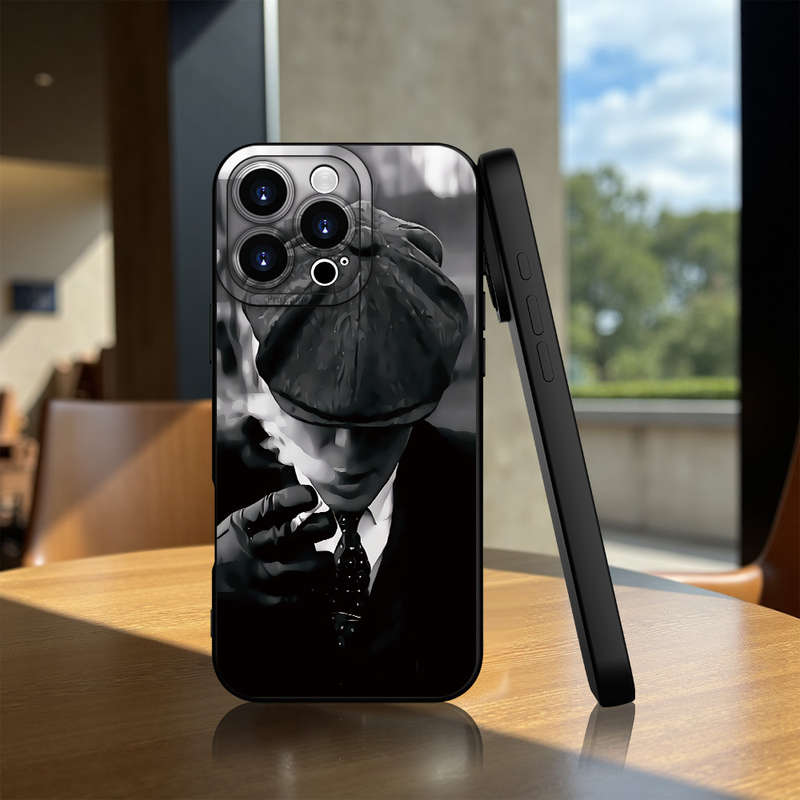 1Pc Black For iPhone 14 Plus Gangster Themed Design Phone Case