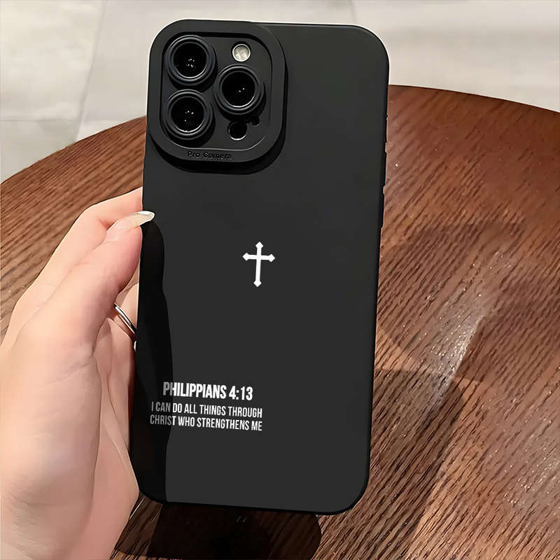 1Pc Cross Bible Quotes Christian Aesthetic Phone Case For IPhone 7 8 SE2 SE3
