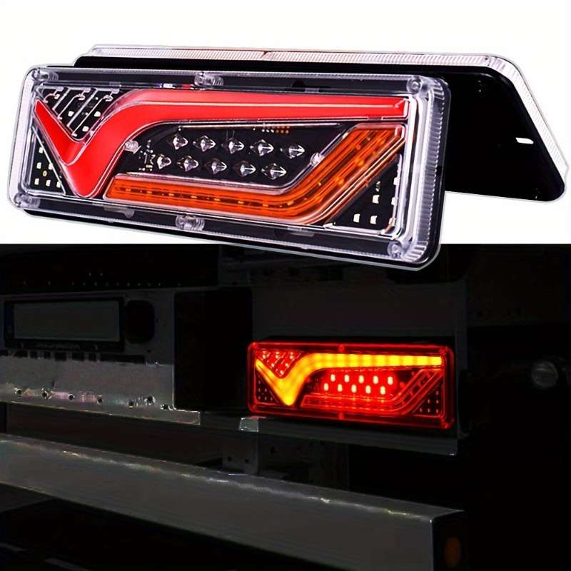 2pcs LED Car Taillight High Brightness for Trucks Trailers RVs and Cars Red & Y