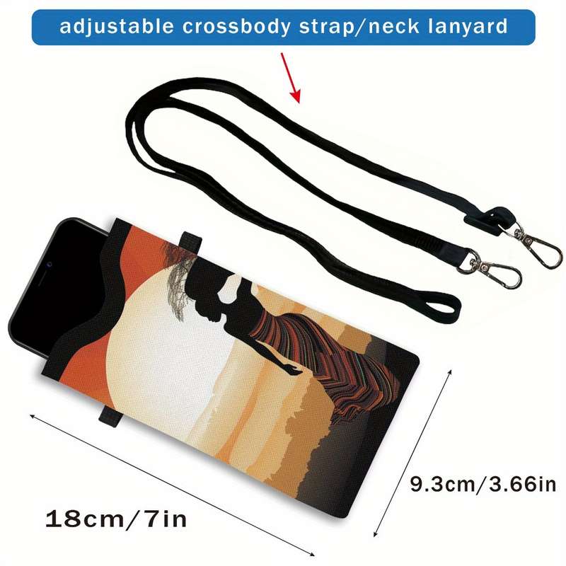 1Pc 9.3x18cm For Phone Faux Leather Phone Bag