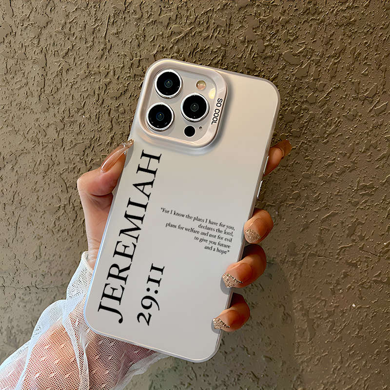 1Pc White For iPhone 12 Pro Bible Verse Christian Phone Case
