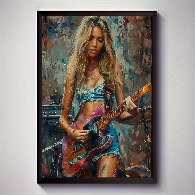 1pc  Vibrant Music-Themed Canvas Print 30.48x40.64cm Frameless High-Quality Wall Art Decor M