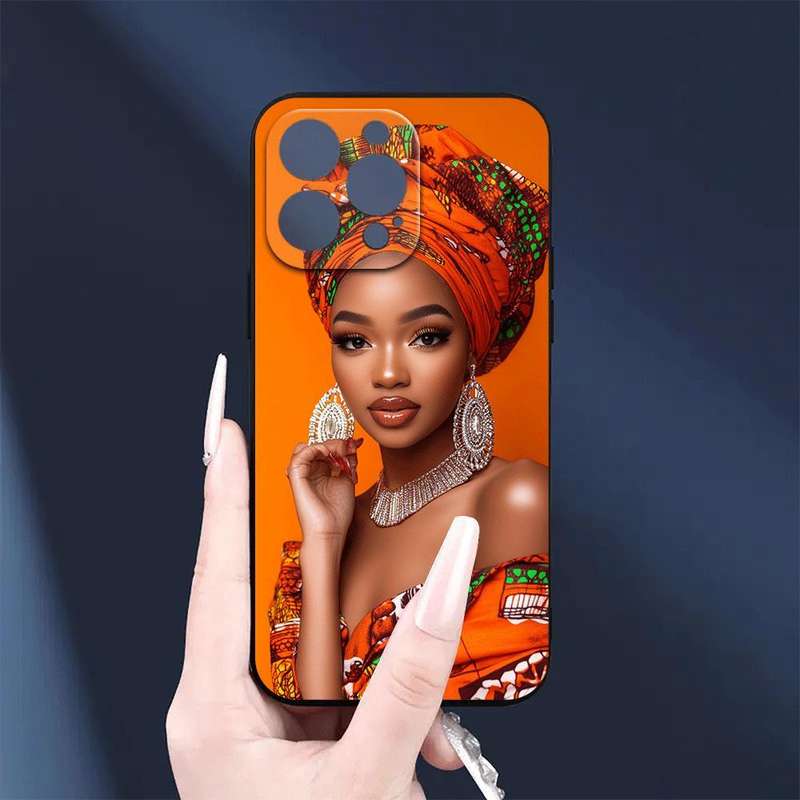 1Pc Black For iPhone 12 Pro Max Confident African Woman Phone Case