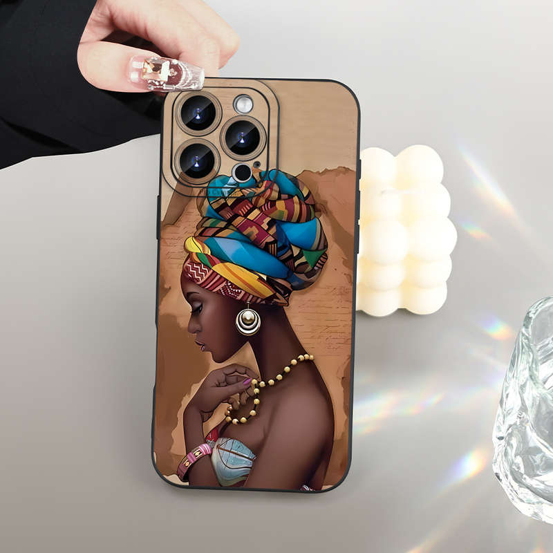 1Pc Black For iPhone 7 Plus 8 Plus African Girl Phone Case