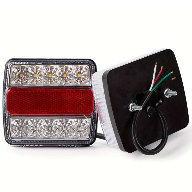 2pcs Magnetic LED Light Kit for Trailers Featuring Turn Signals And License Plate Il