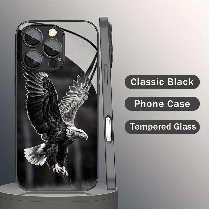 1Pc Mixed Color  For iPhone 11 Pro Max Black Eagle Pattern Phone Case