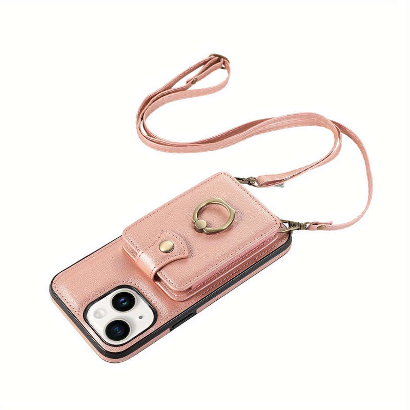 1Pc Rose Golden For iPhone 13 Mini Protective Case Wallet Phone Case