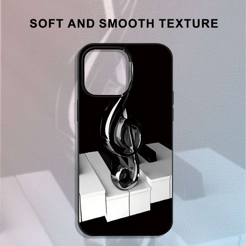 1Pc Black For iPhone 7 8 SE2 SE3 Piano Music Symbol Phone Case