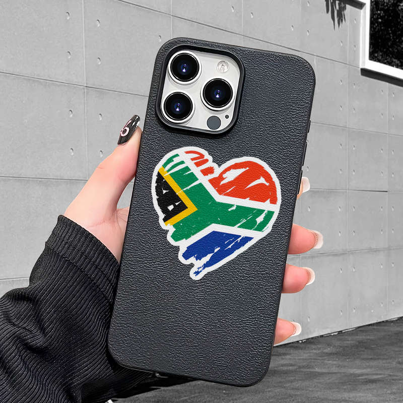 1Pc Ivory White For iPhone 13 Pro Max South African Flavor Heart Phone Case