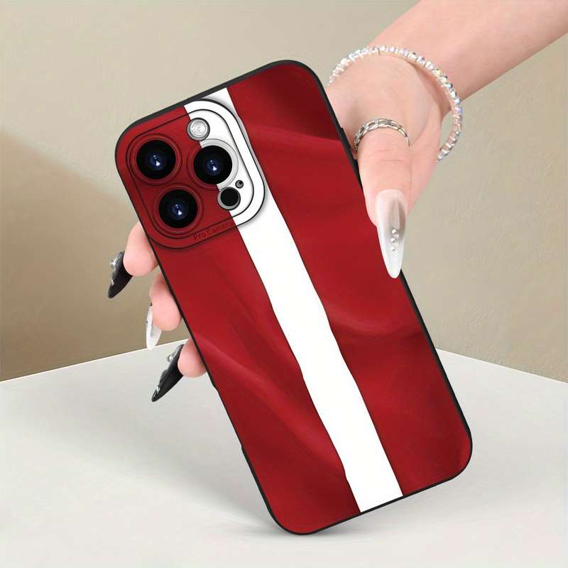 1Pc Black For iPhone 13 Pro Austrian Flag Pattern Phone Case