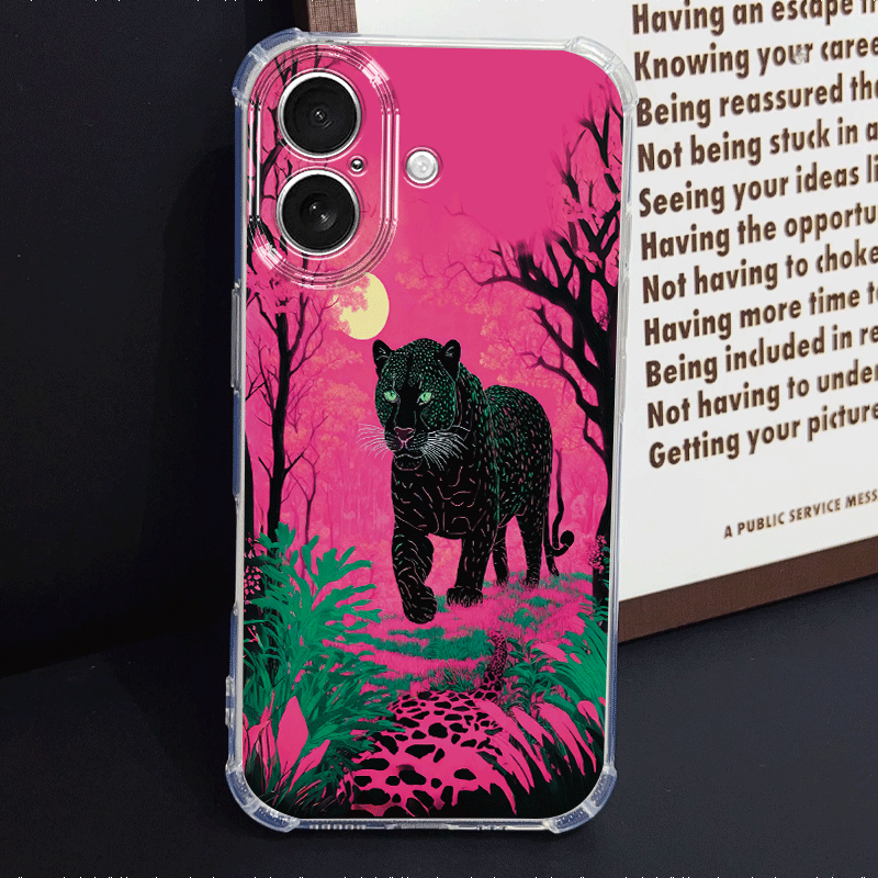 1Pc Mixed Color For iPhone 16 Plus Graffiti African Leopard Phone Case