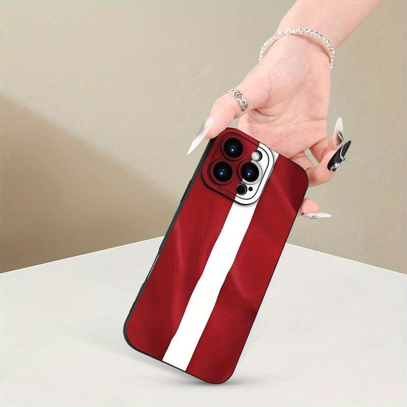 1Pc Black For iPhone 13 Pro Austrian Flag Pattern Phone Case