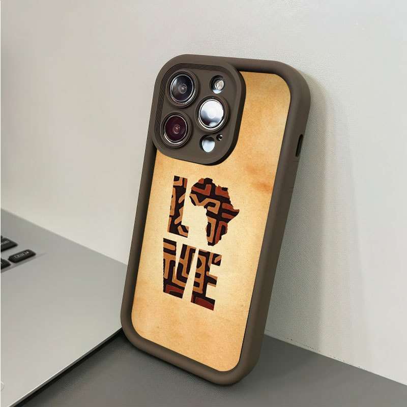 1Pc Dark Brown For iPhone 7 8 SE2 SE3 Love African Phone Case