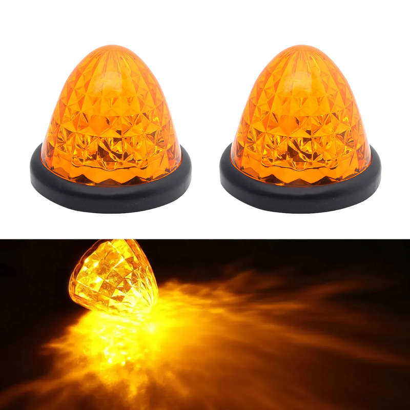 2pcs LED Car Side Dome Lights 12V-24V Universal Indicator Lighting for RV Truck Of