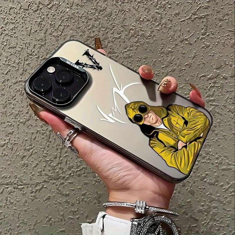1Pc Black For iPhone 16 Pro Max Stylish Jacket V Phone Case