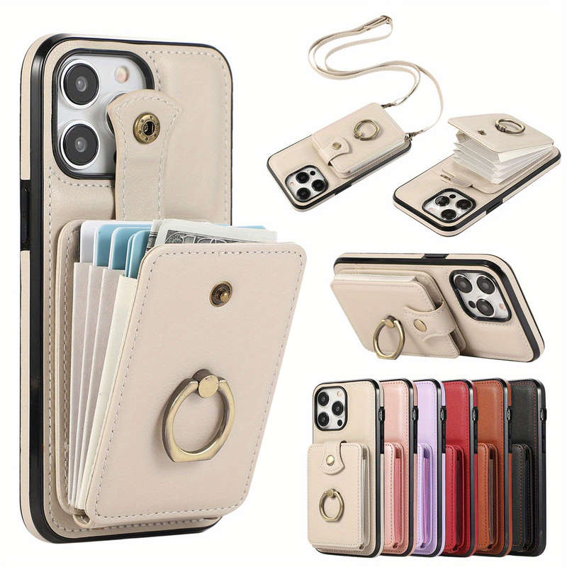 1Pc Rose Golden For iPhone 7 Plus 8 Plus Protective Case Wallet Phone Case