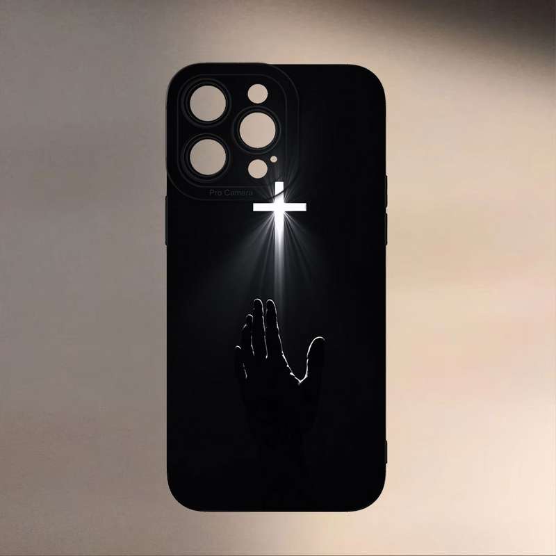 1Pc Black For iPhone 12 Mini Cross Pattern Phone Case