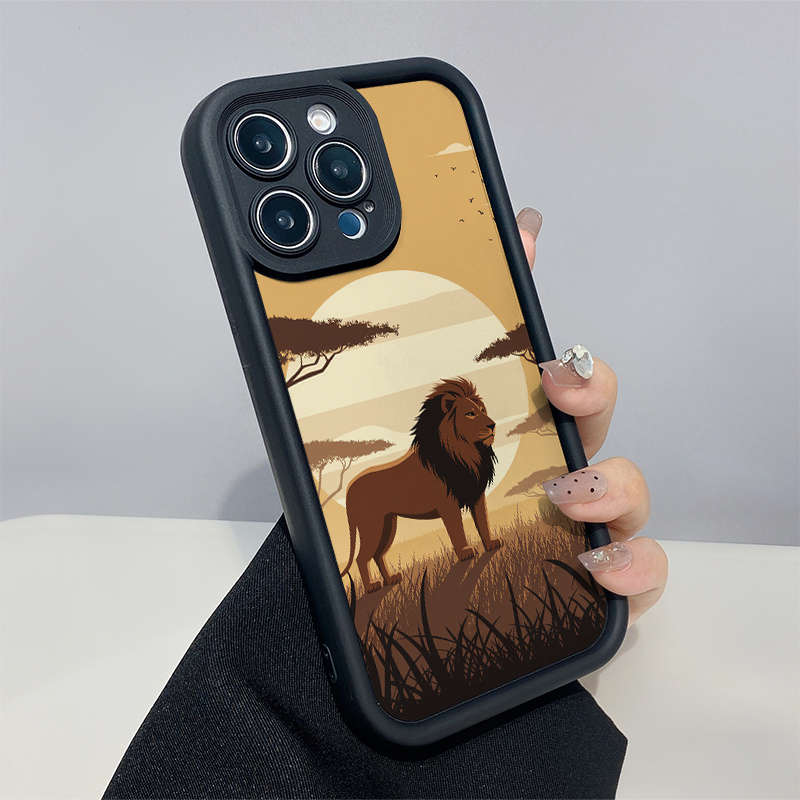 1Pc Mixed Color For iPhone 16 Plus African Savanna Lion Phone Case