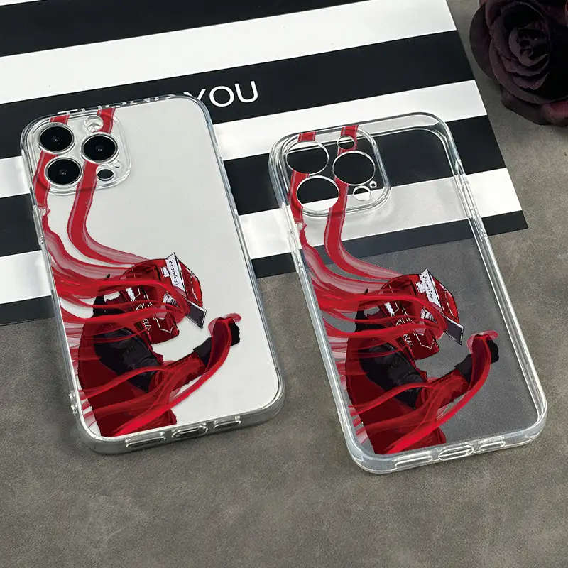 1Pc Transparent For iPhone 12 Pro Max Cool Racing Design Phone Case