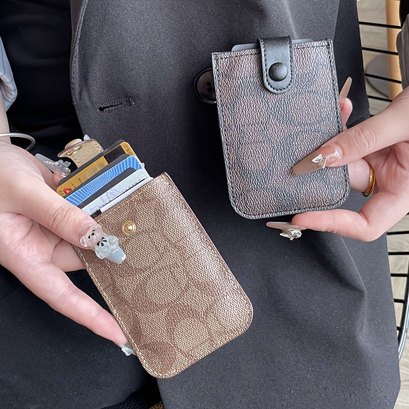 1pc Women's Slim Credit Card Holder WalletMulti-Slot Organizer with Secure Snap Closure Compact