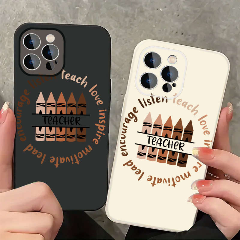 1Pc Black For iPhone 16 Pro Max Educators And Learners Phone Case