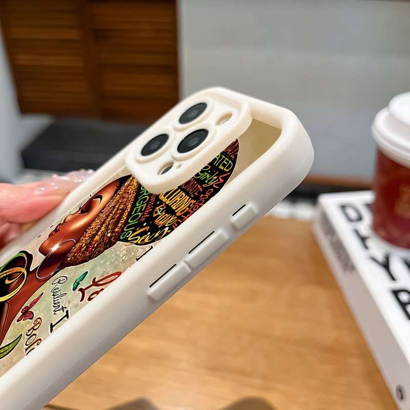 1Pc Mixed Color For iPhone 15 Plus African Girl Phone Case