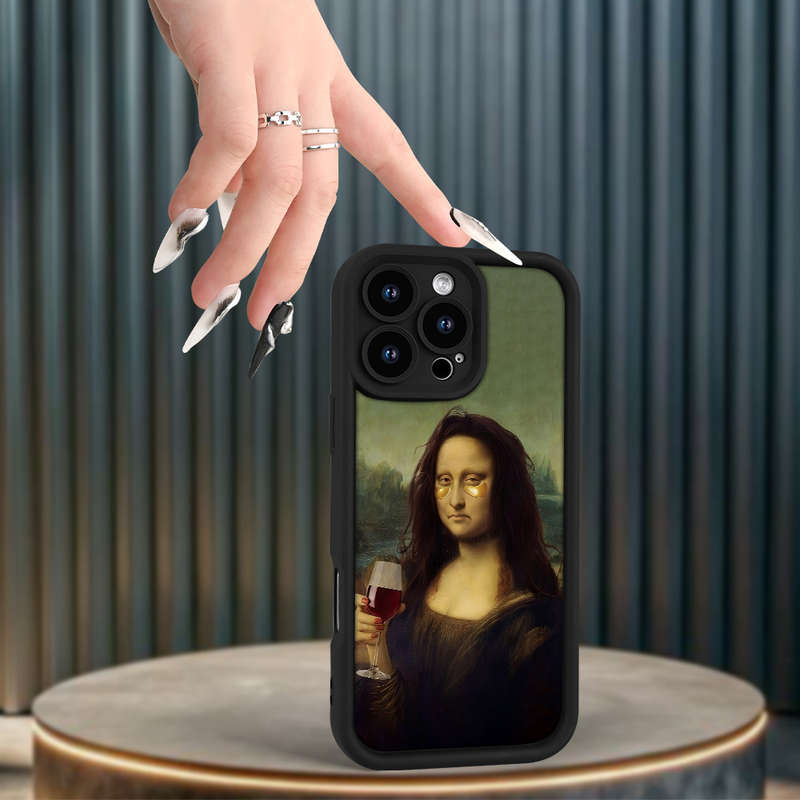 1Pc Black For iPhone 12 Mini Mona Lisa Phone Case
