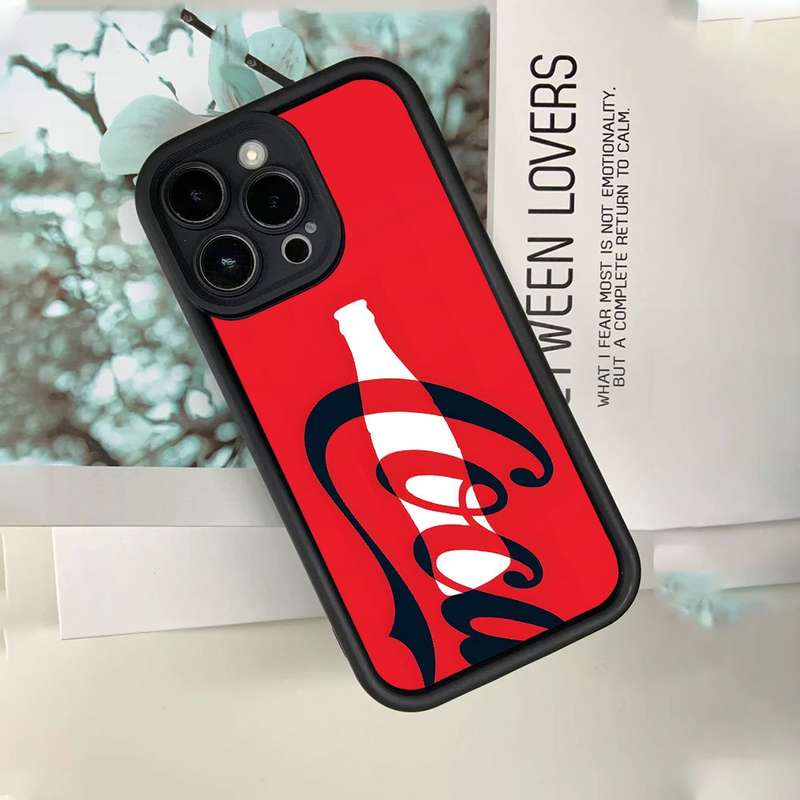 1Pc Black For iPhone 13 Mini Red Cola Soda Drink Phone Case