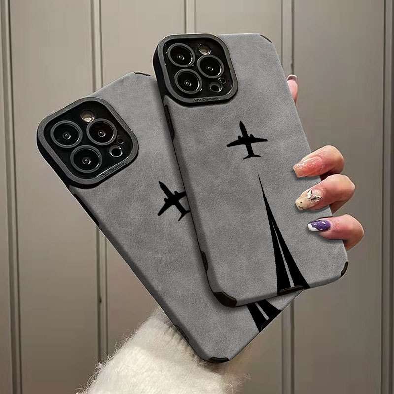 1Pc Mixed Color  For iPhone 16 Pro Max Airplane Trajectory Pattern Phone Case