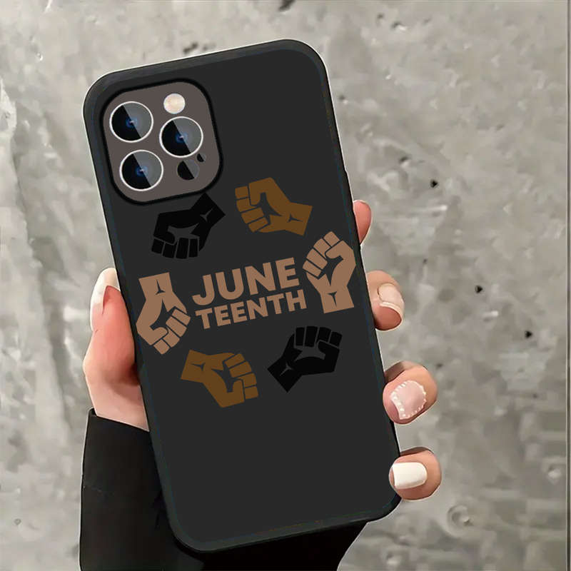 1Pc Black For iPhone 16 Pro Max African Juneteenth Phone Case