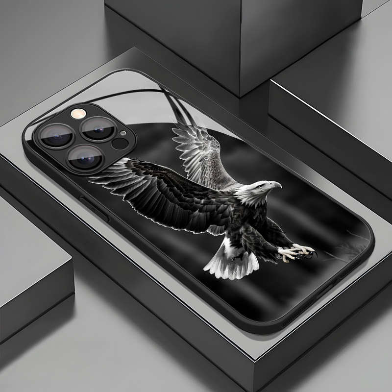 1Pc Mixed Color  For iPhone 11 Pro Max Black Eagle Pattern Phone Case
