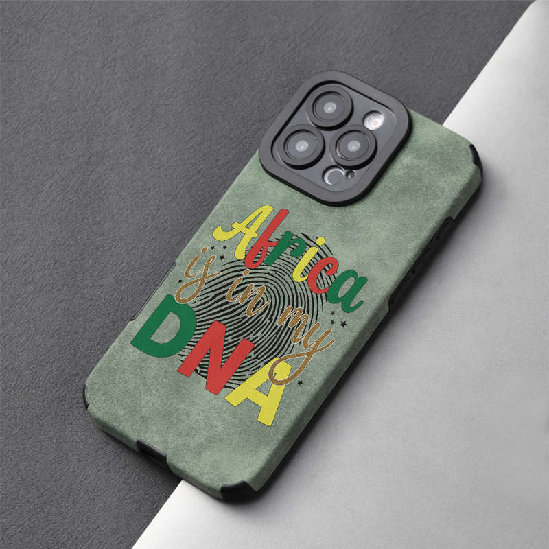 1Pc Green For iPhone 16 Trendy Faux Leather Phone Case