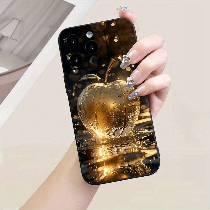 1Pc Black For iPhone 7 8 SE2 SE3 Waterdrop Apple Design Phone Case