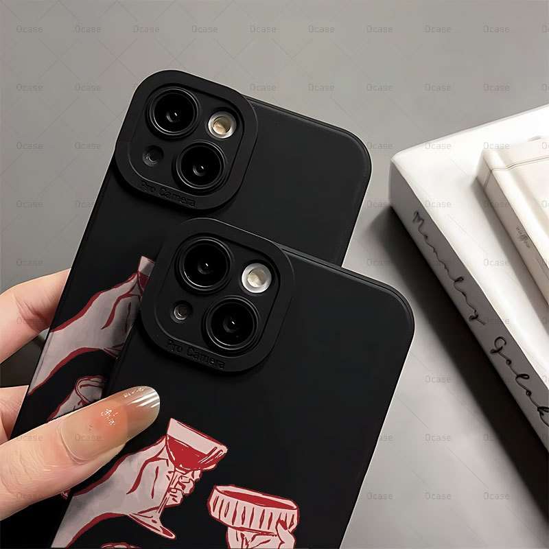 1Pc Black For iPhone 13 Mini Pink Mojito Phone Case